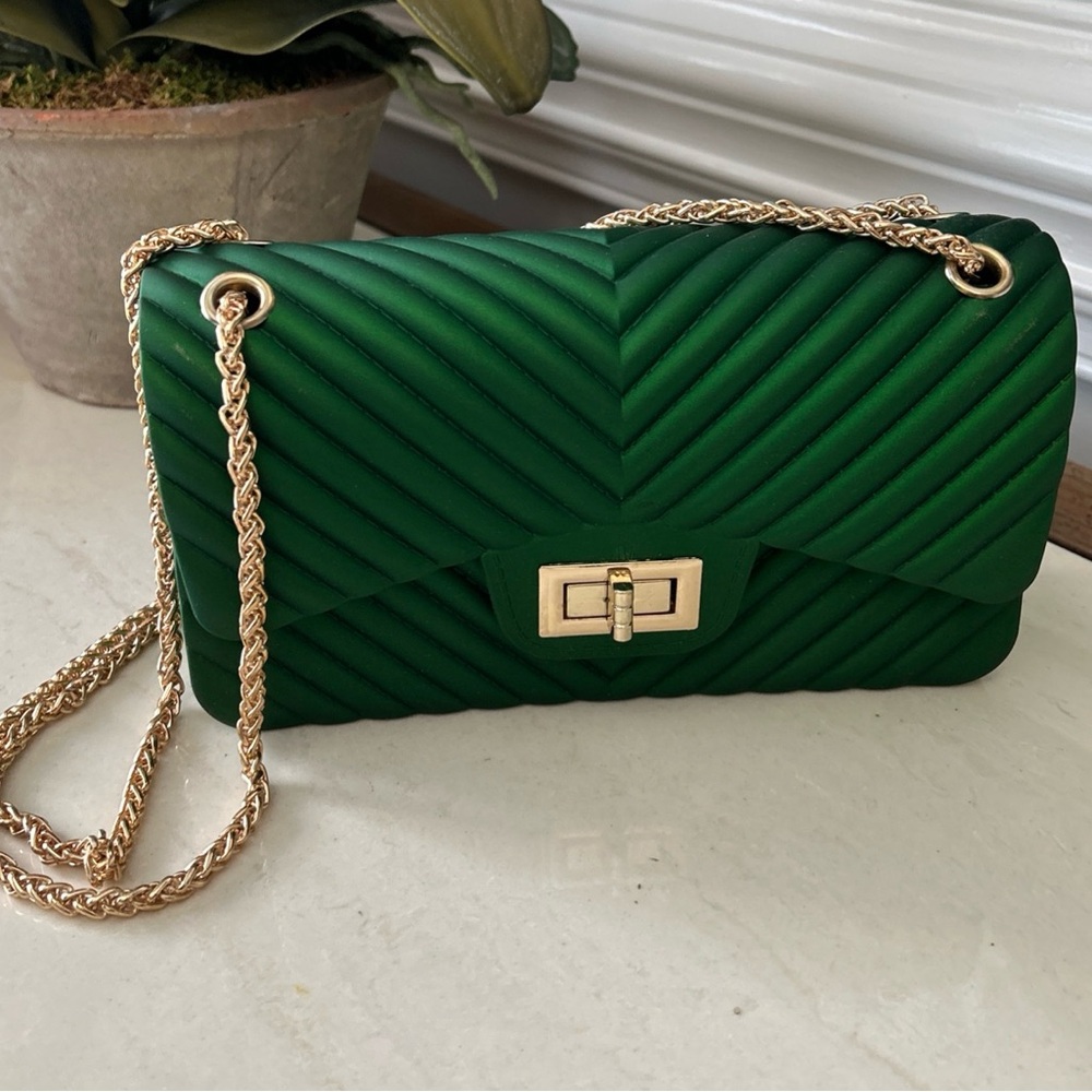 Green and Gold Jelly Crossbody or shoulder Bag